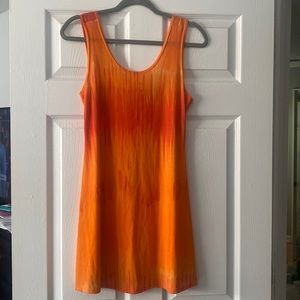 Vintage retro orange mini dress
